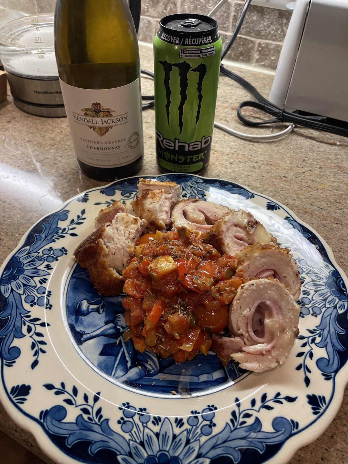 Cordon bleu with ratatouille