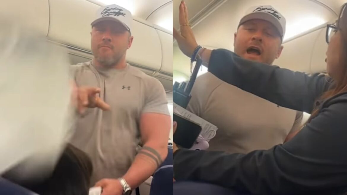 'French fries, anyone?' Wild moment angry passenger starts in-flight food fight after bizarre 'flirting' accusation