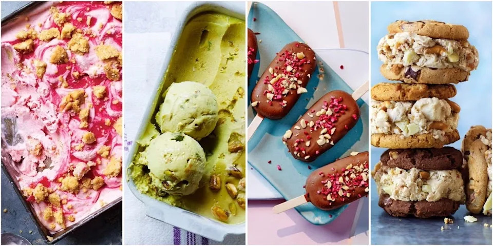 various types of desserts including ice cream and cookie sandwiches