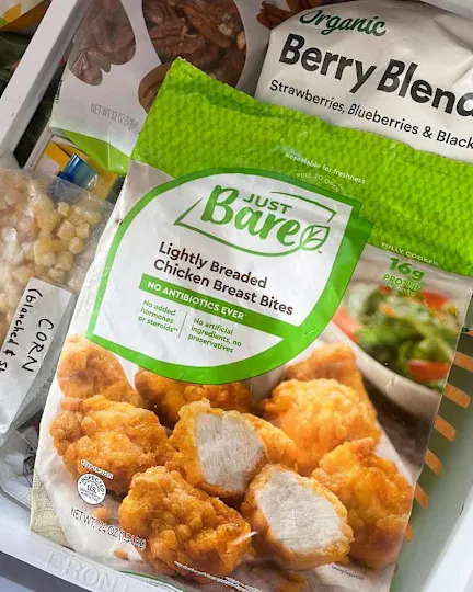 Just Bare Breast Bites in freezer.