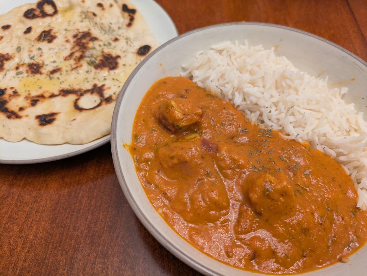 Tempeh Tikka Masala and Garlic Naan