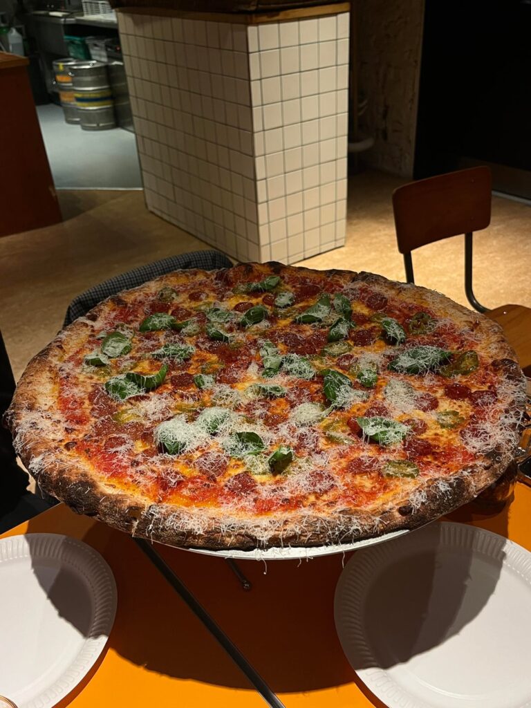 How many calories in 2 slices of NYC style pizza with toppings?