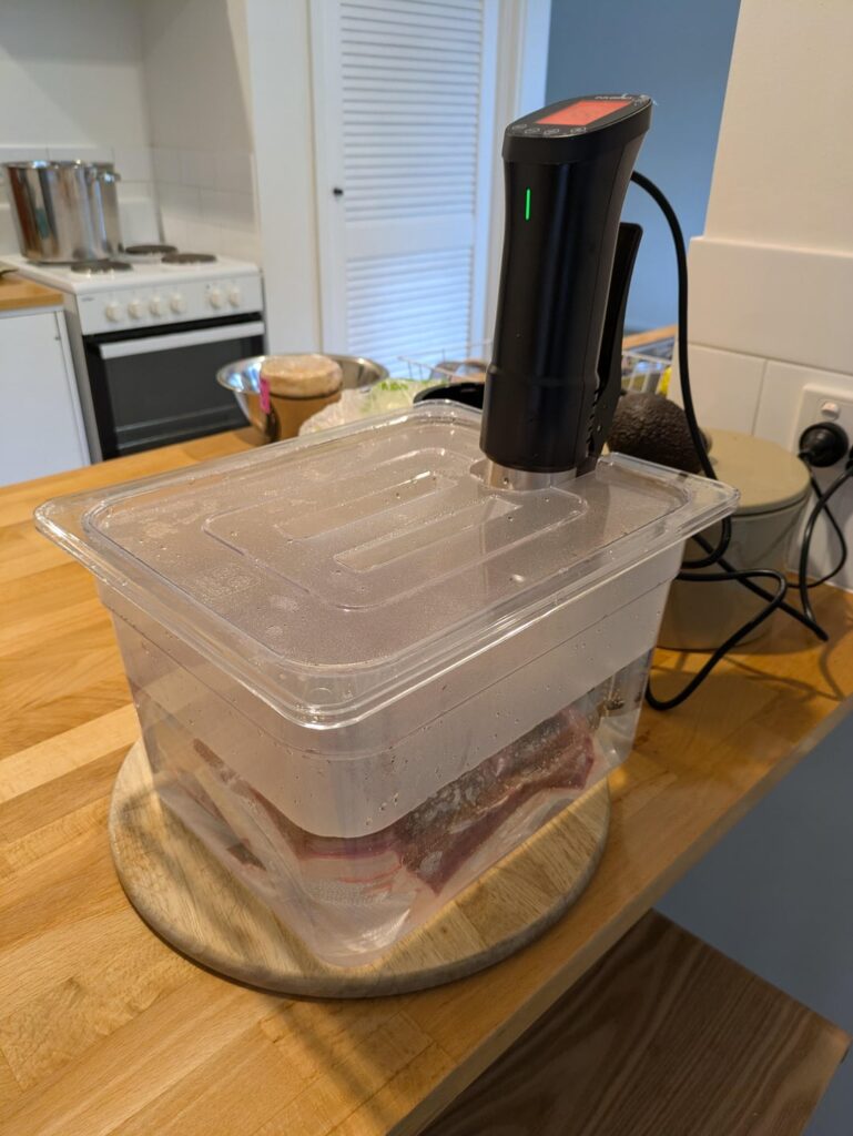 Venison backstrap (second time using sous vide). Venison backstrap (second time using sous vide).