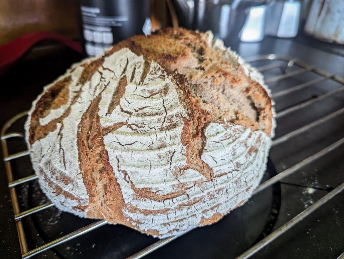 Homemade rye/wheat bread with two different sour doughs