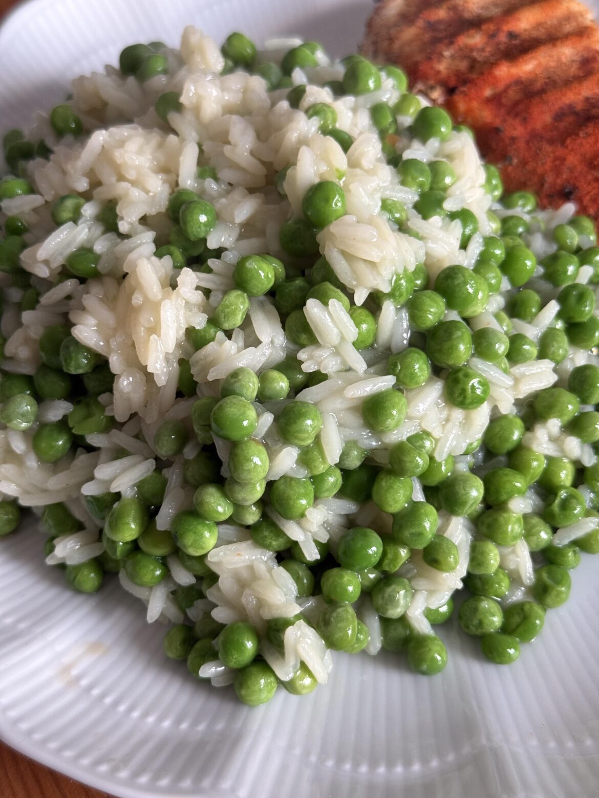 Volume hack: adding peas to your rice significantly boosts volume and taste
