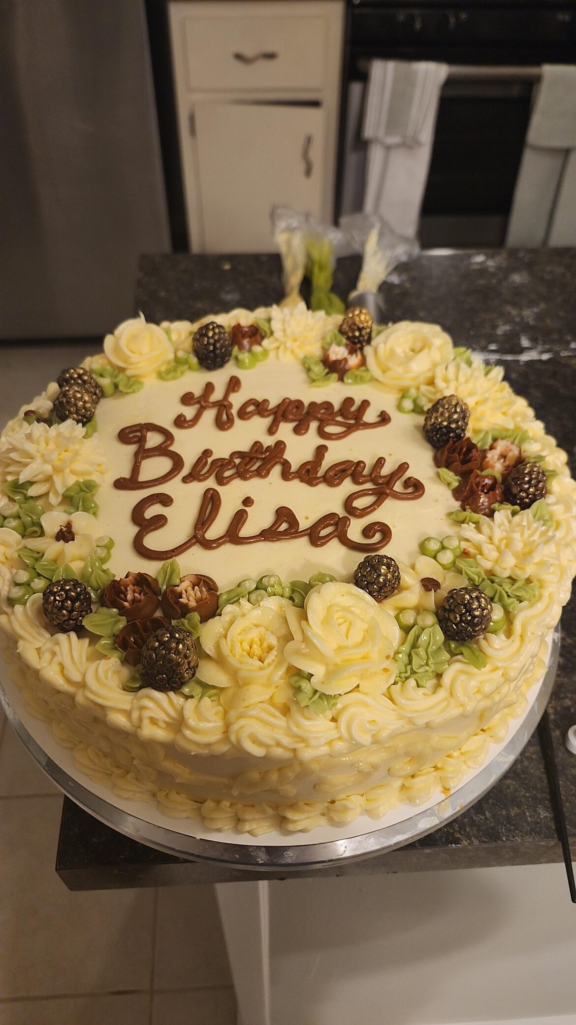 Cake a did for my friends golden birthday