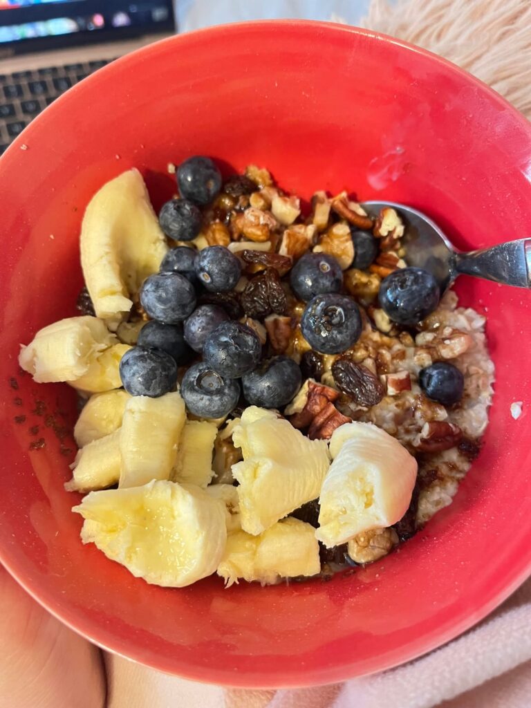 Breakfast, dinner and snack