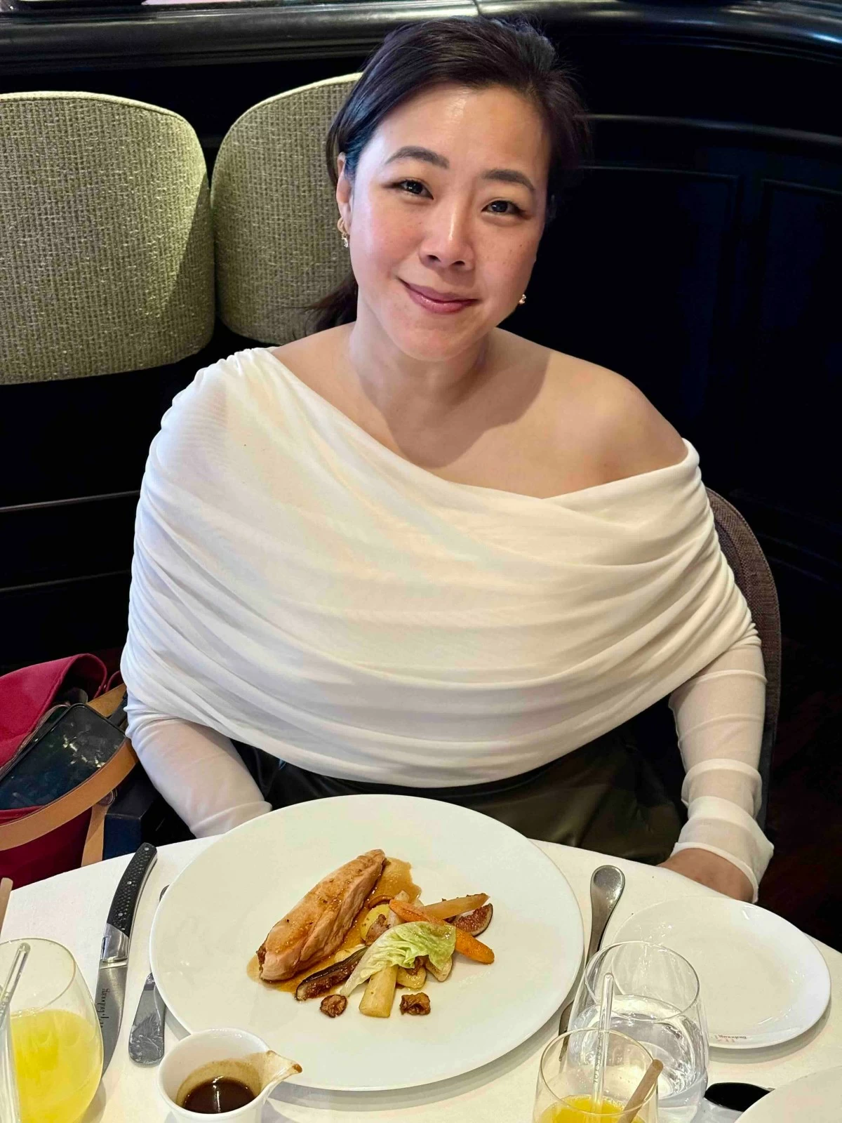 LUNCH IN PARIS The author at 114 Faubourg, a Michelin-starred brasserie at Le Bristol Paris.