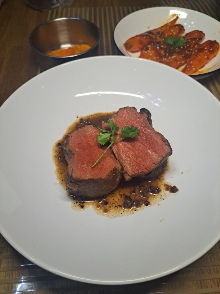 grass fed fillet mignon, szechuan peppercorn sauce