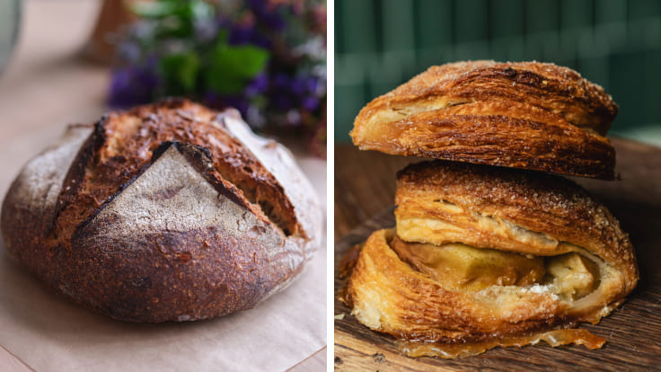 Saint-Martin loaf and a heart-warming apple turnover. © Antoine Ferrier / Alice Pagès