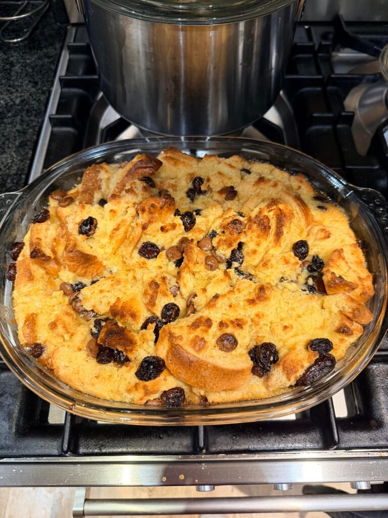Made bread and butter pudding for my mum before I leave for uni