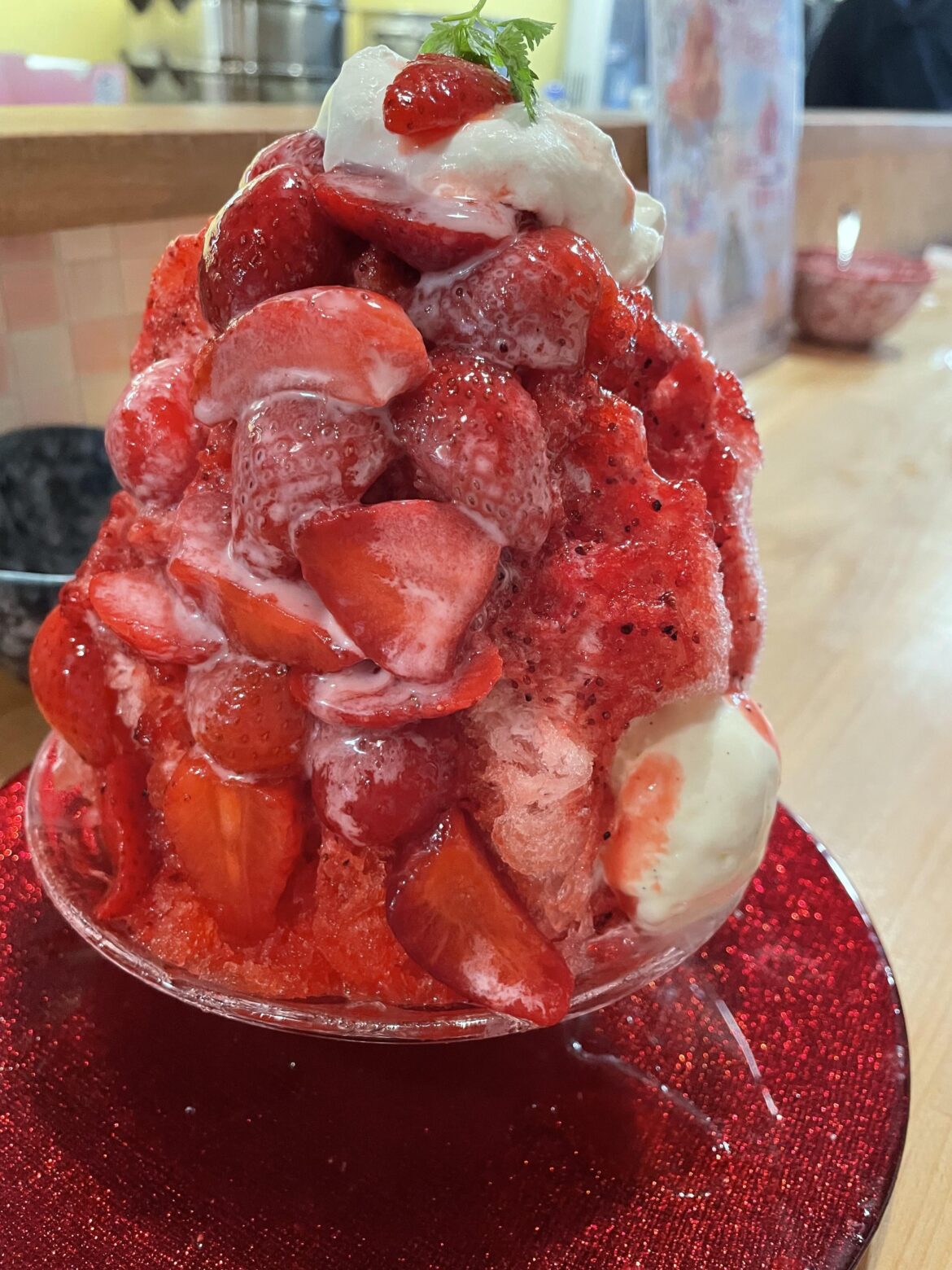 Strawberry shaved ice