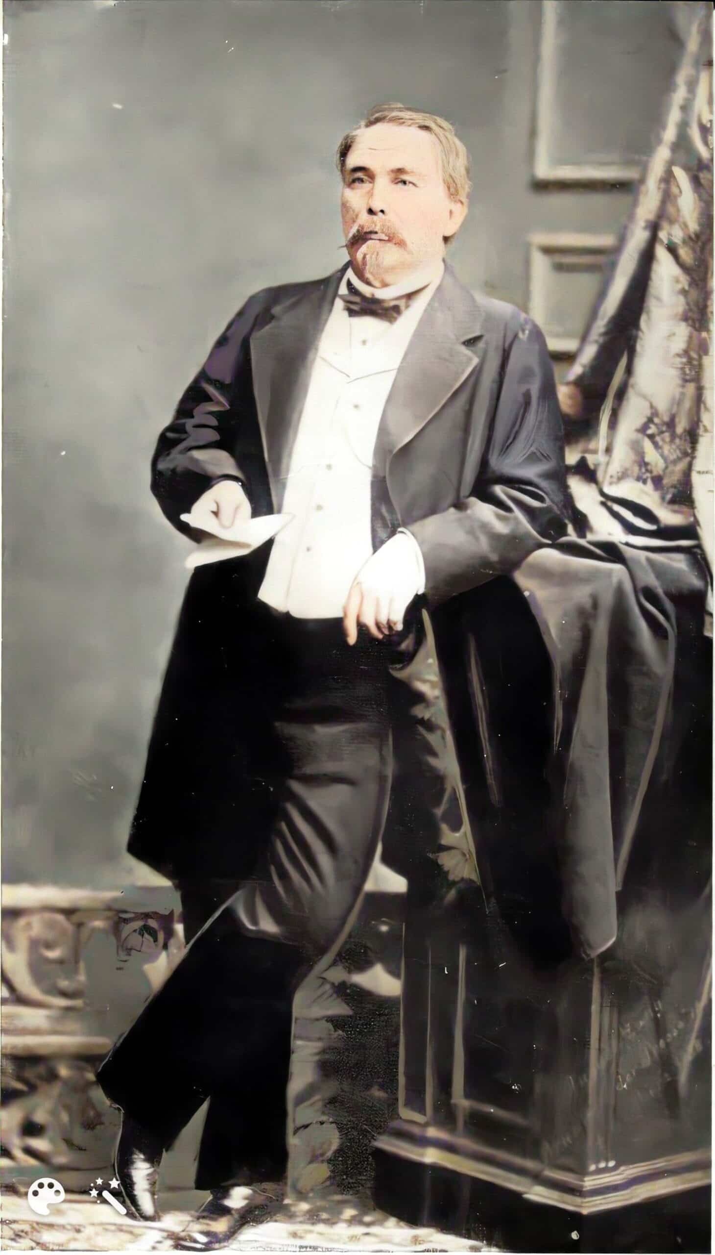 August Zang. Photo enhanced and colorized by MyHeritage