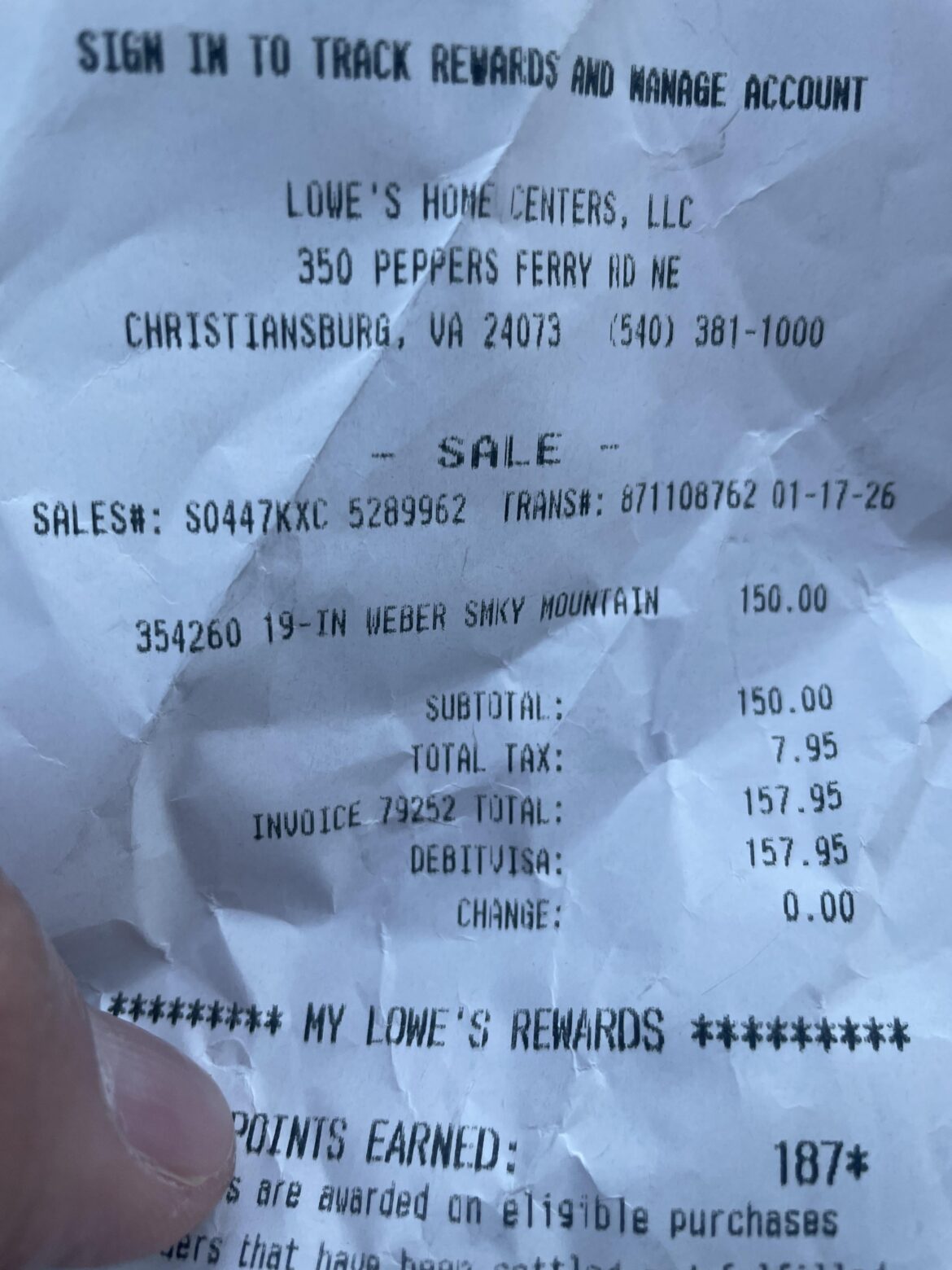 Score of a lifetime. $150 for the 19” Weber Smokey Mountain at Lowe’s!!!