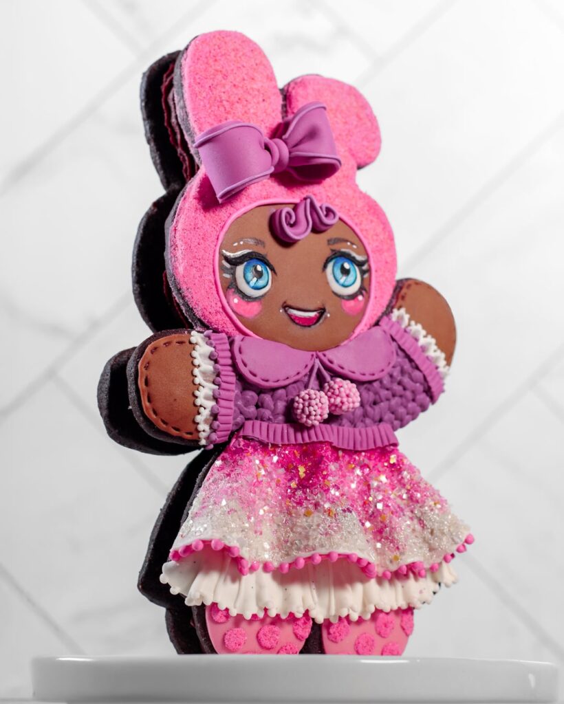 A fancy gingerbread cookie girl for my niece