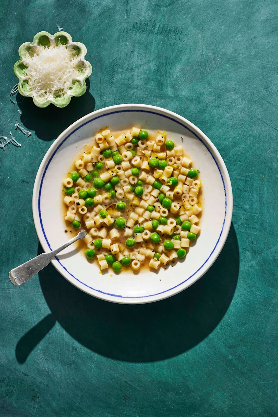 DITALINI AND PEAS IN PARMESAN BROTH
