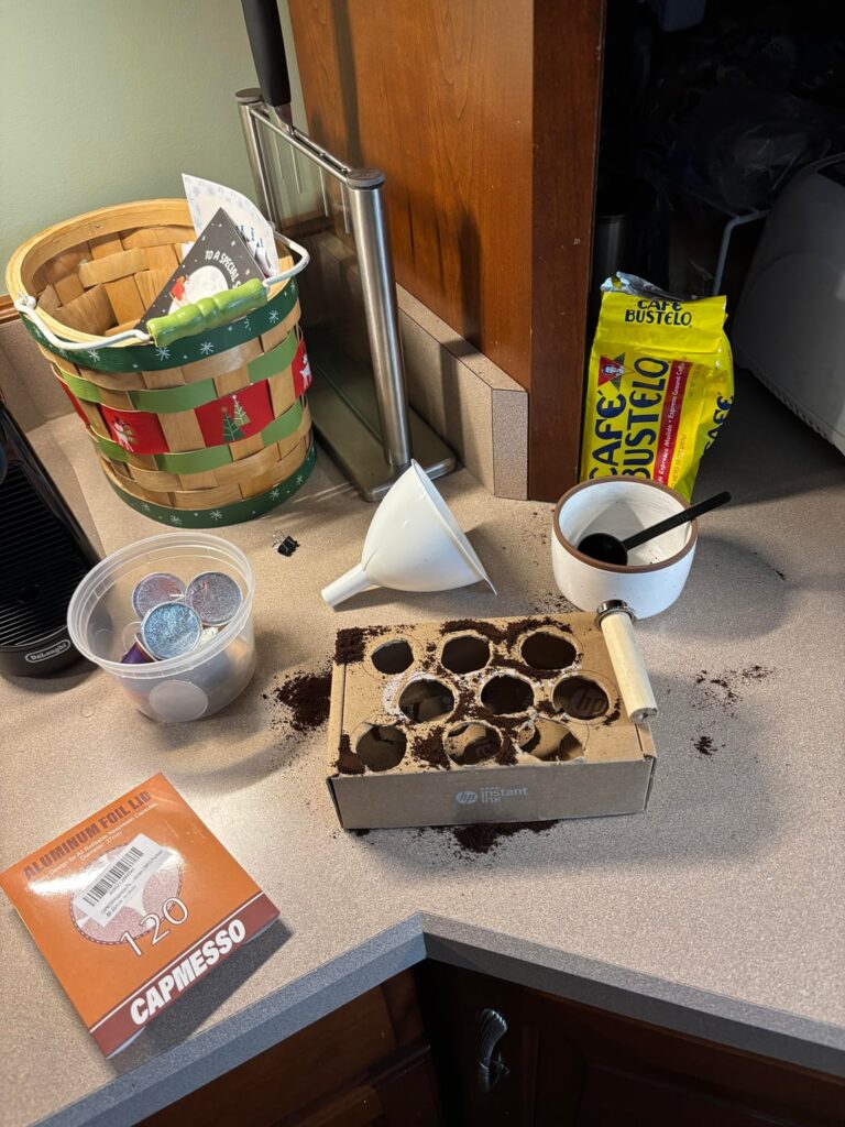 Refilling original pods – made a mini tamper Refilling original pods - made a mini tamper