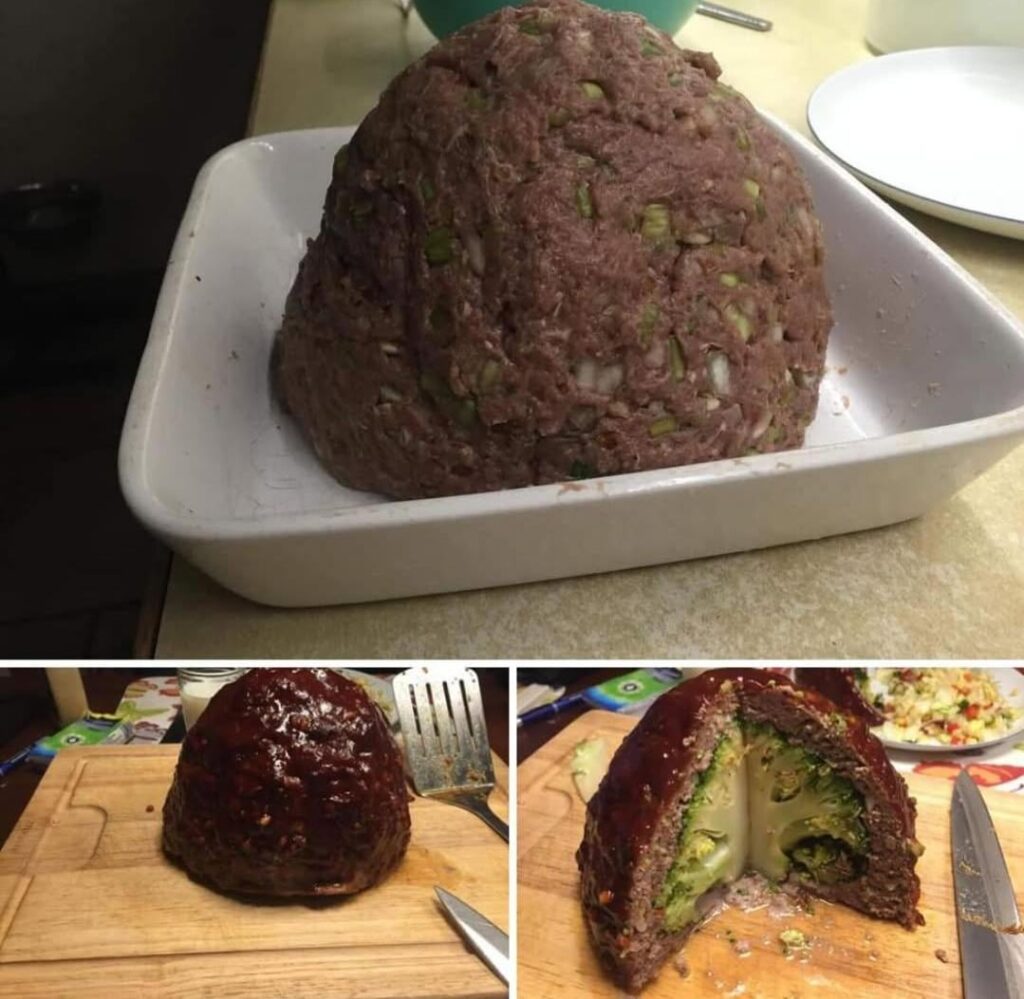 BBQ Broccoli Meatloaf, like my mom used to make it😍