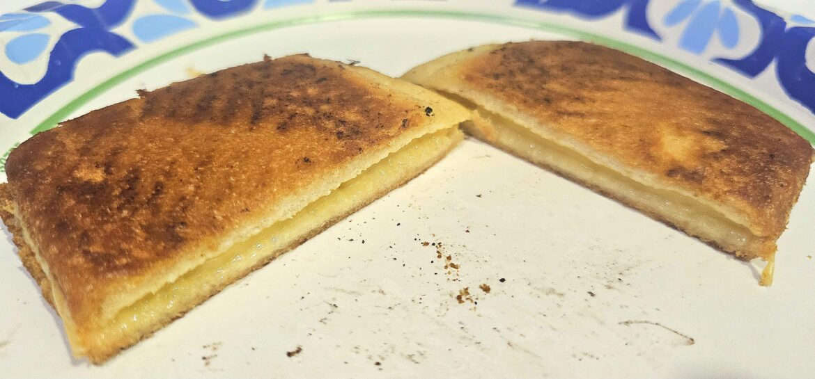 Super thin grilled cheese