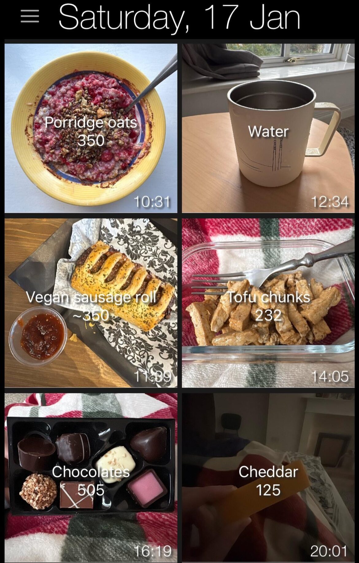 Today’s food diary! Gradually lost discipline over the course of the day but at least I stuck to my calorie goal…