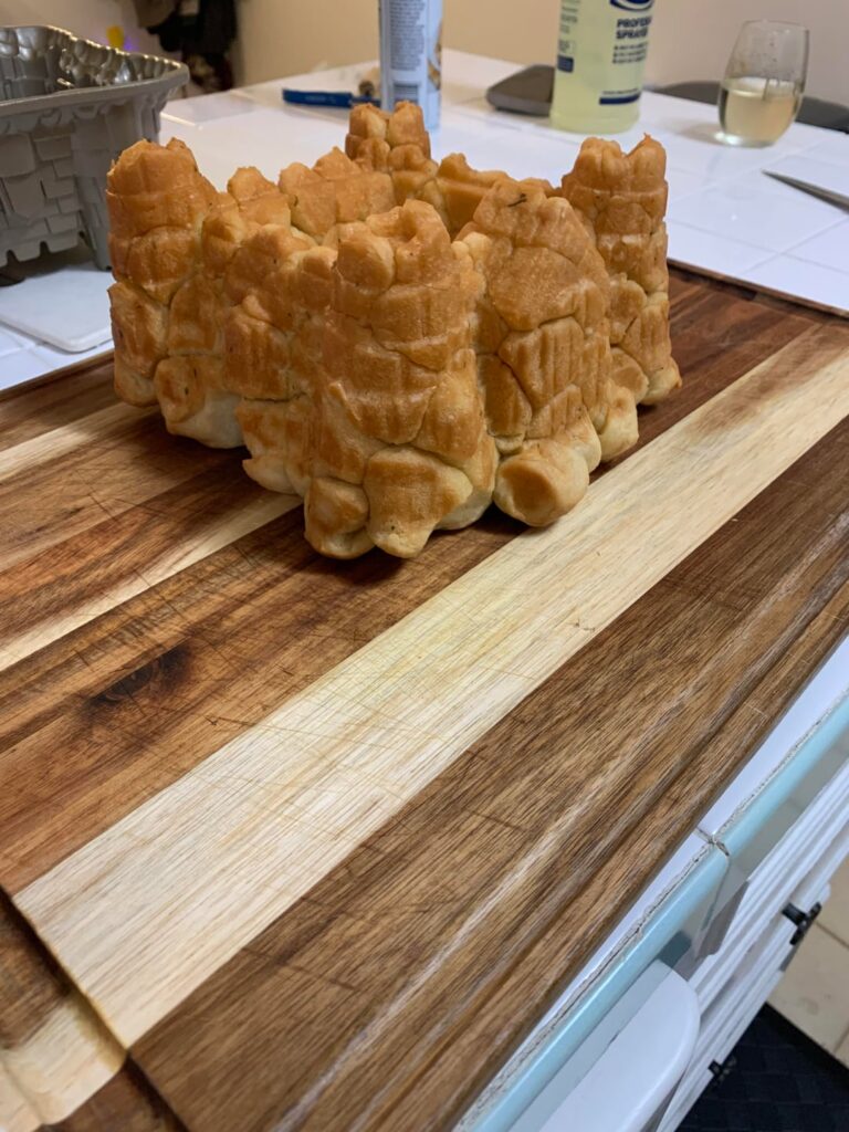 This is the result of the castle bundt cake tin.