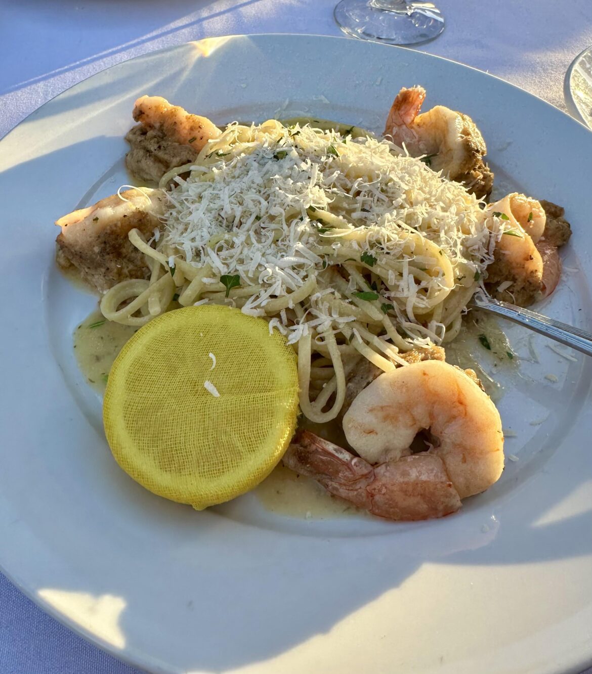 Enjoyed Shrimp Scampi via Outdoor Dining