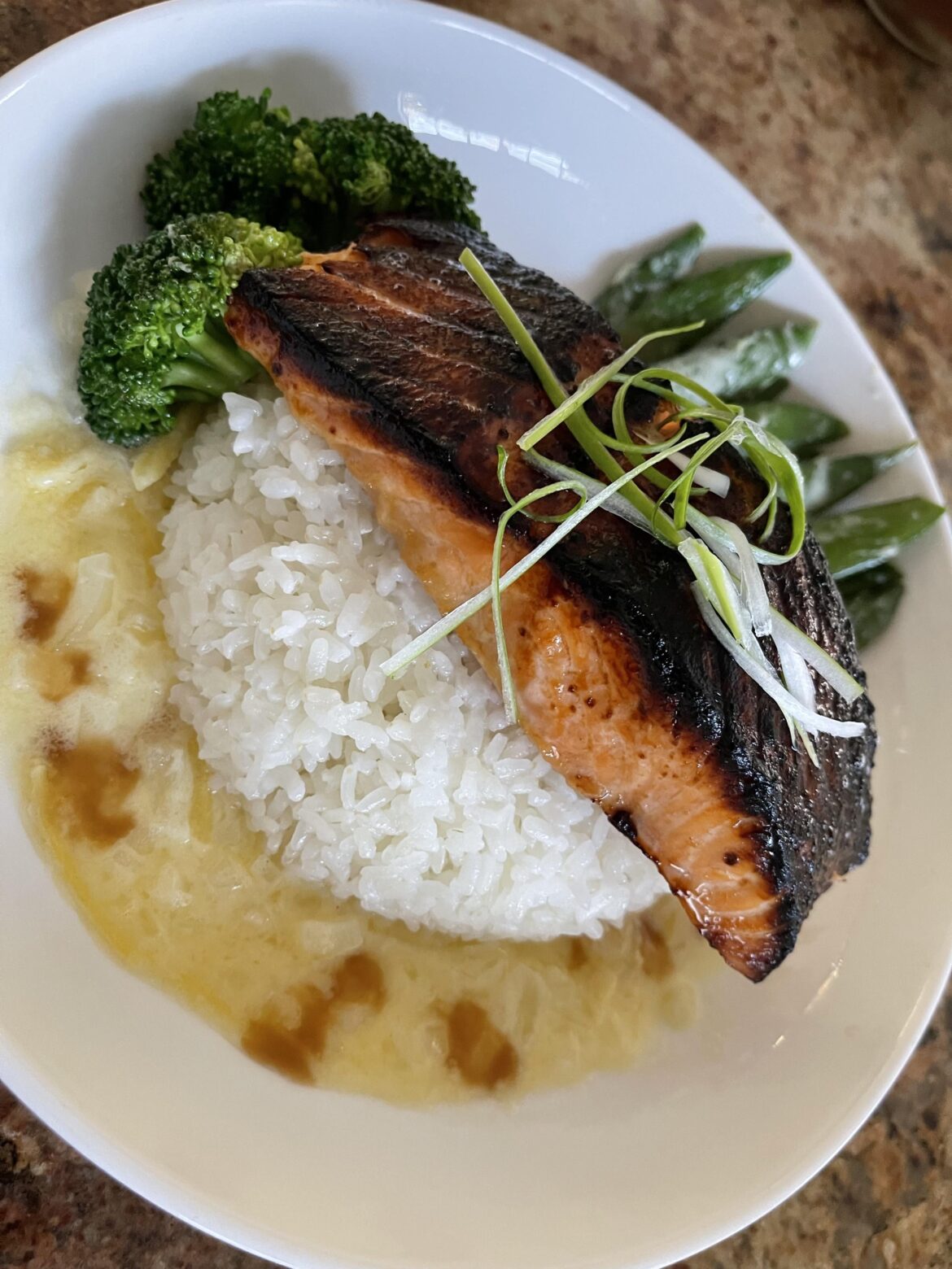 Miso Salmon Over Rice
