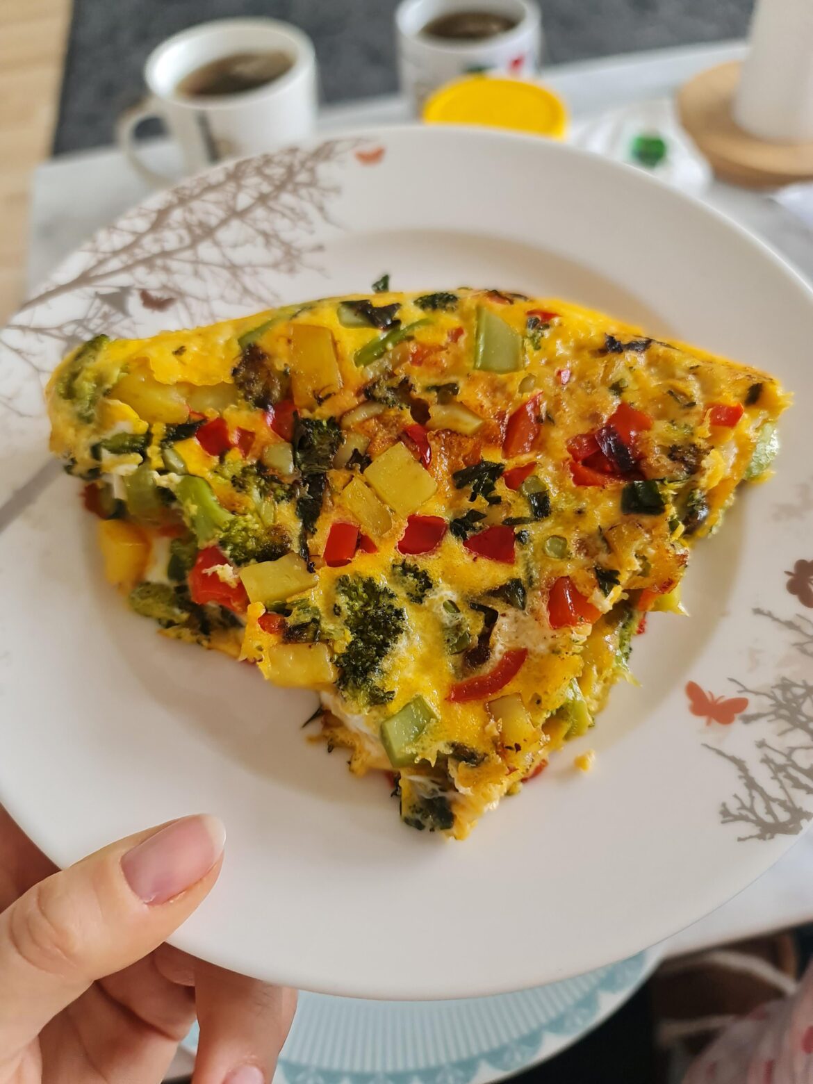 Vegetable omelette for today's breakfast