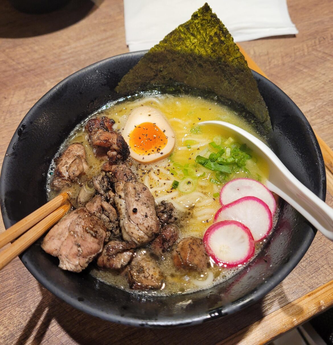 Charcoal chicken ramen at Torisoba Sumiya