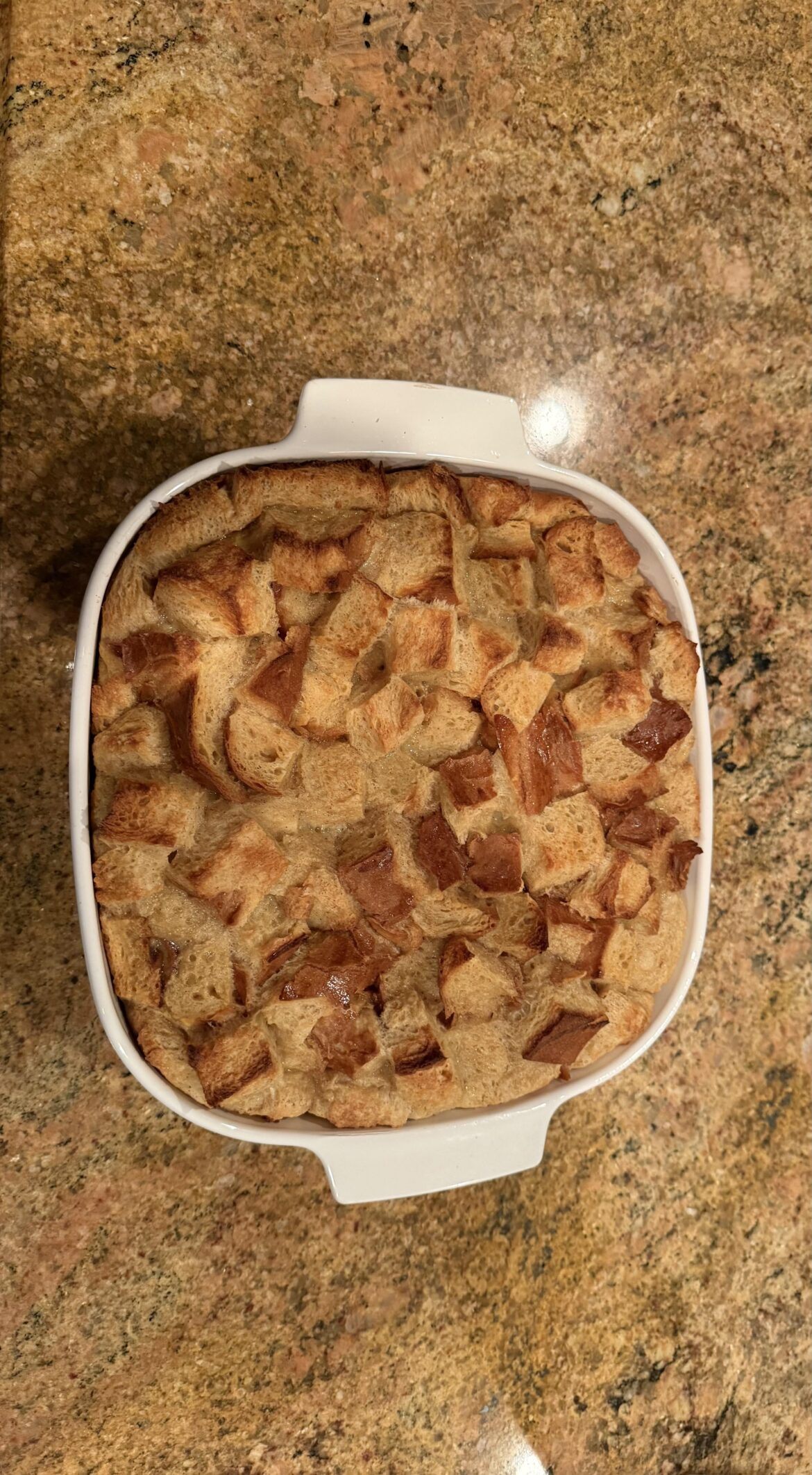 Bread pudding with coffee