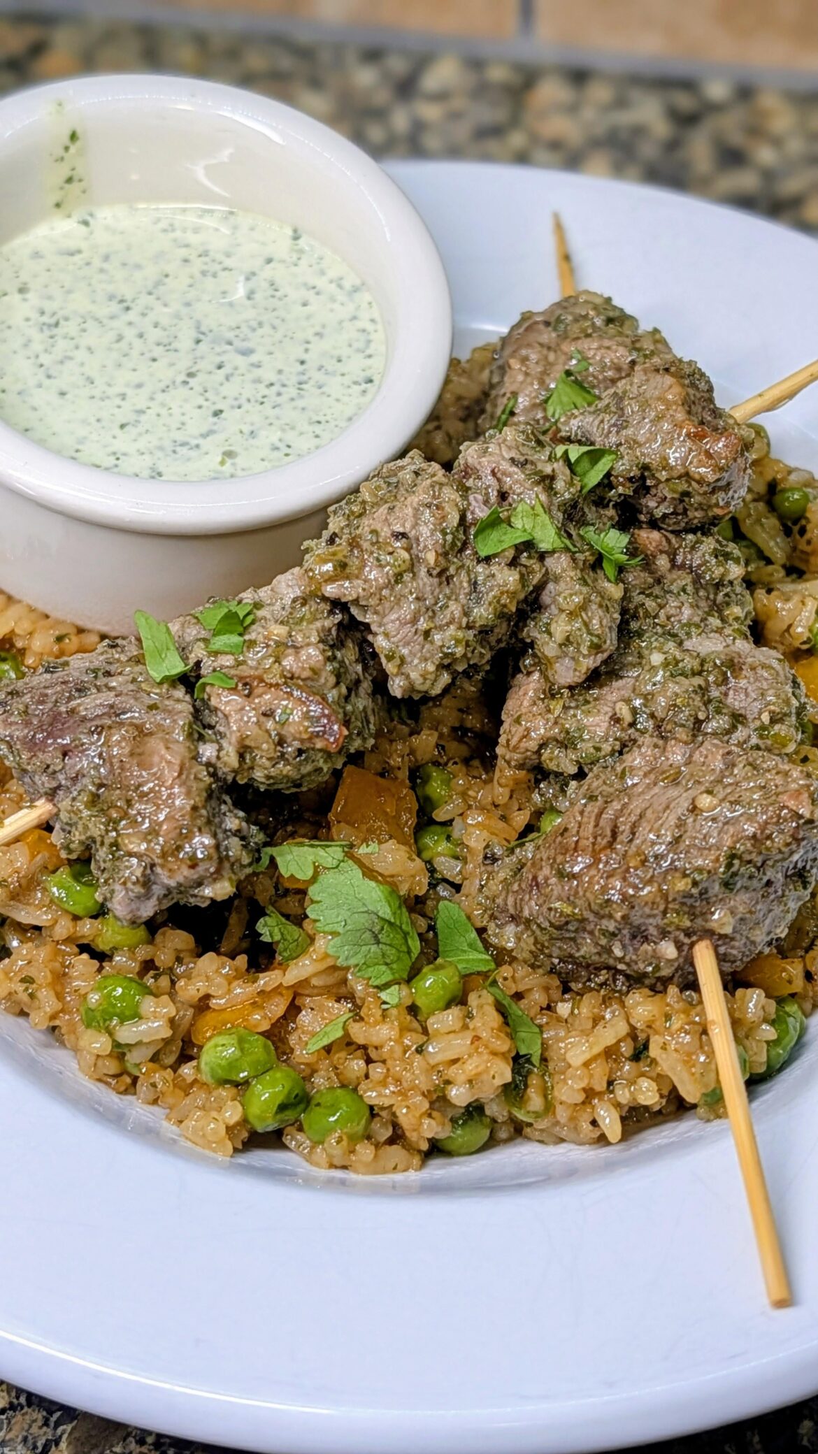 Steak Skewers & Chaufa Rice