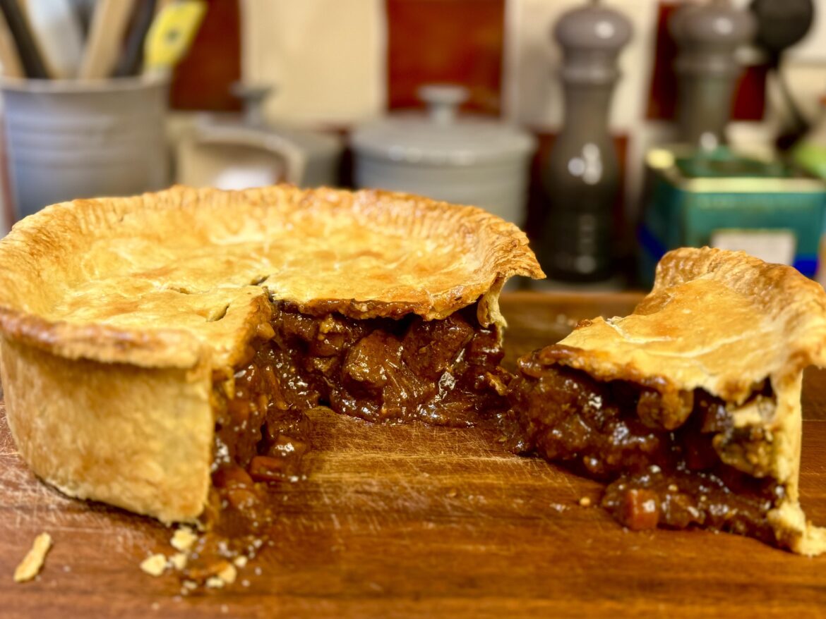 Homemade steak and ale pie. All made from scratch!