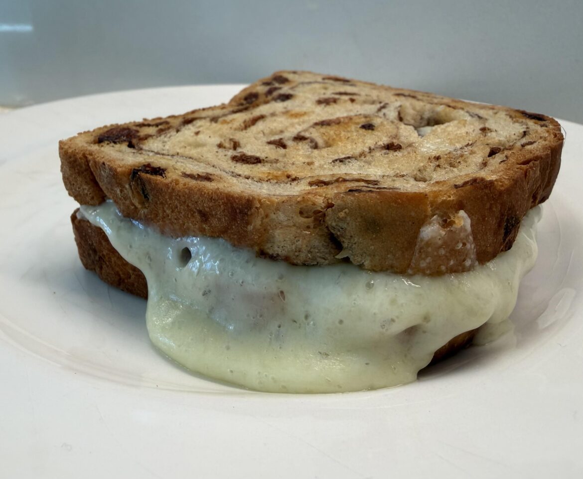 Grilled Cinnamon Swirl Cheddar Gruyere
