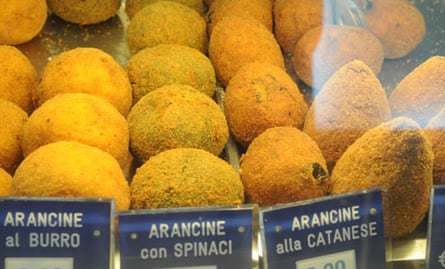 Arancini, the deep fried balls of rice, a Catania speciality.