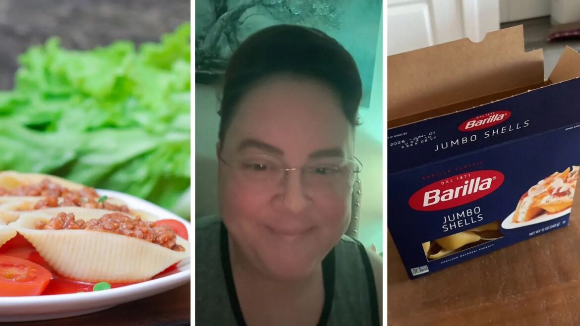 jumbo pasta shells (l) woman shares purchase issue (c) barilla jumbo pasta shells (r)