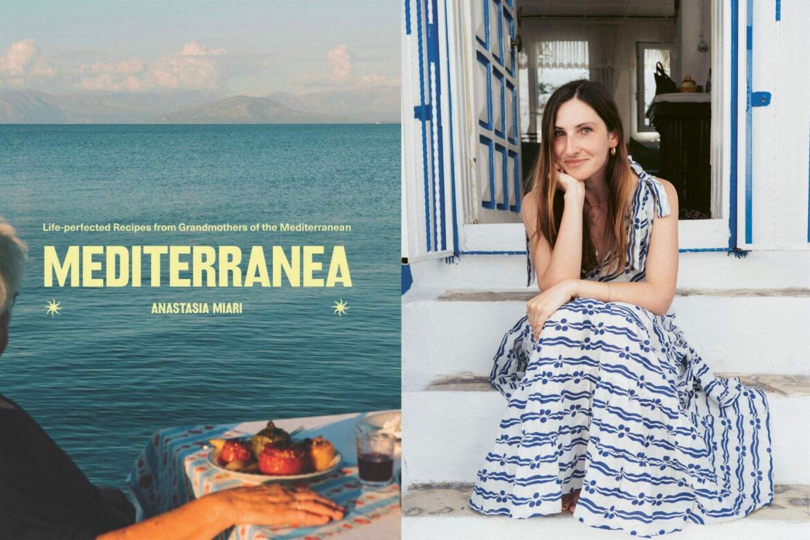 The cover of "Mediterranea" and author Anastasia Miari. (Courtesy of Quadrille and Marco Argüello)