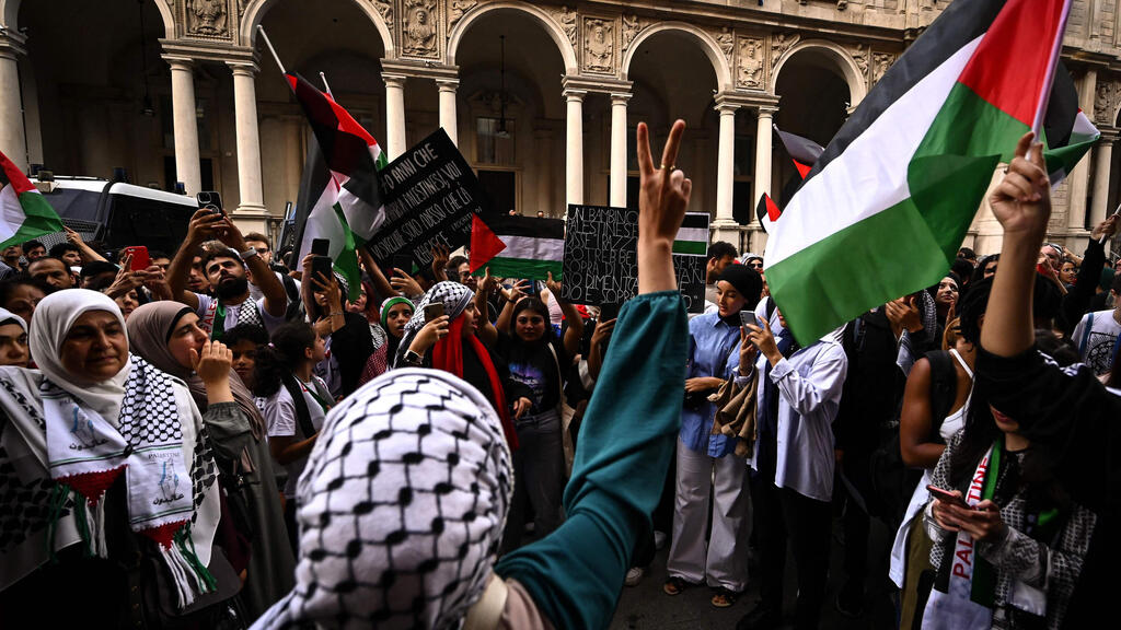 הפגנה פרו פלסטינית במילאנו, איטליה