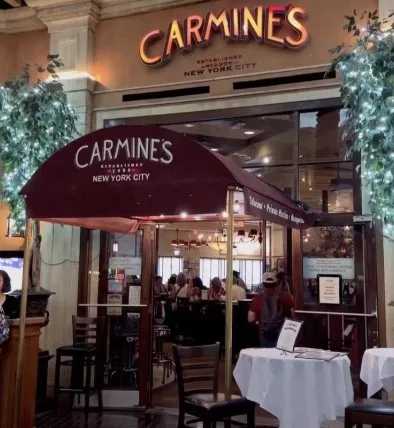 Outside shot of Carmine's Restaurant in New York City