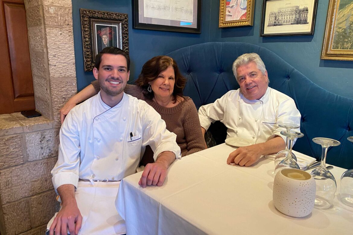 Christian, Leevon and Chef Guerithault in the dining room Vincent on Camelback. Photo by Matthew Johnson/PHOENIX