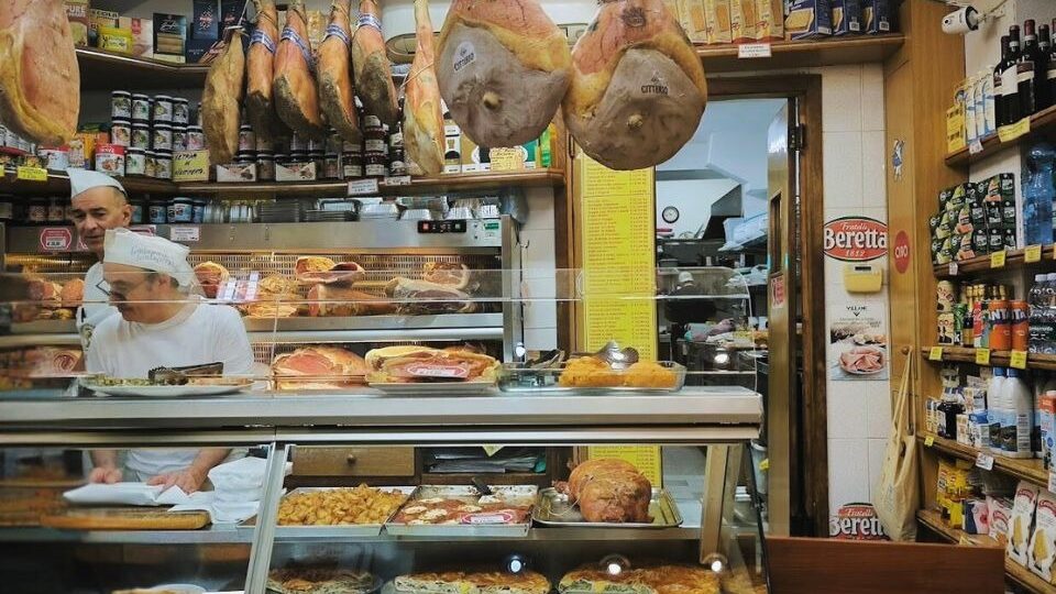 Saturdaymorning rush at one of Genoa's inner city deli's Saturdaymorning rush at one of Genoa's inner city deli's