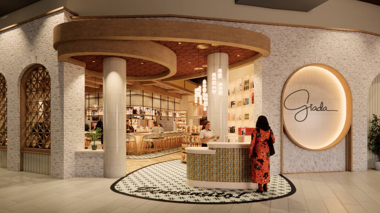 Image of  how the Sorellina by Giada restaurant will look at the future Hollywood Casino Joliet, currently being constructed at the Rock Run Collection at Interstates 55 and 80. The casino is expected to open by late 2025.