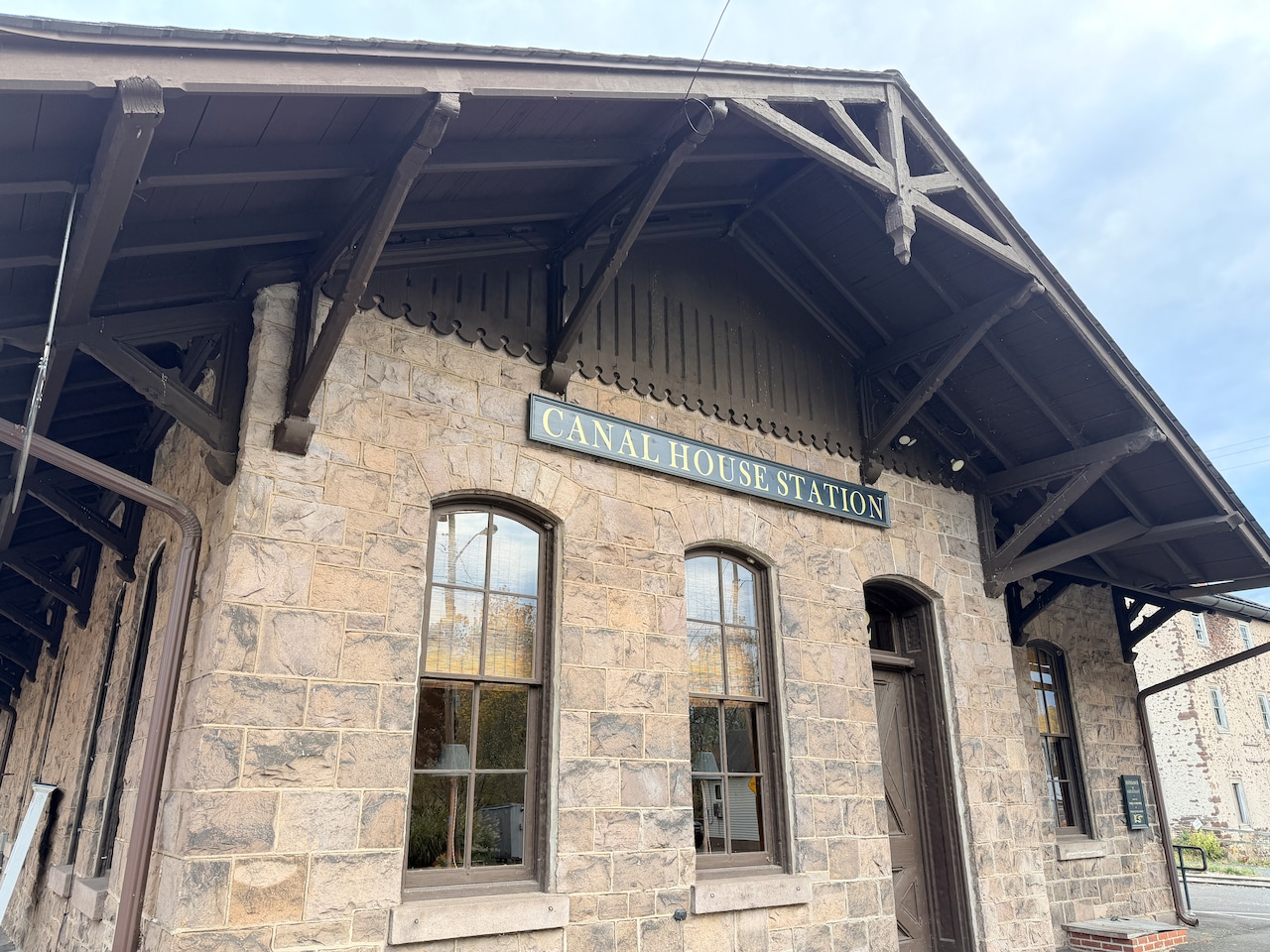 Outside Canal House Station in Milford, NJ