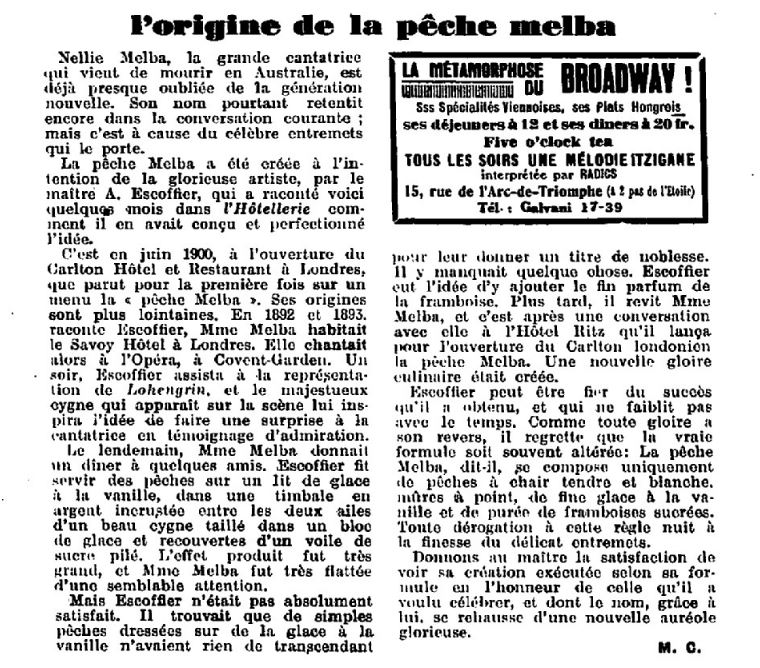 Newspaper article from La Semaine à Paris, March 6, 1931, found on MyHeritage
