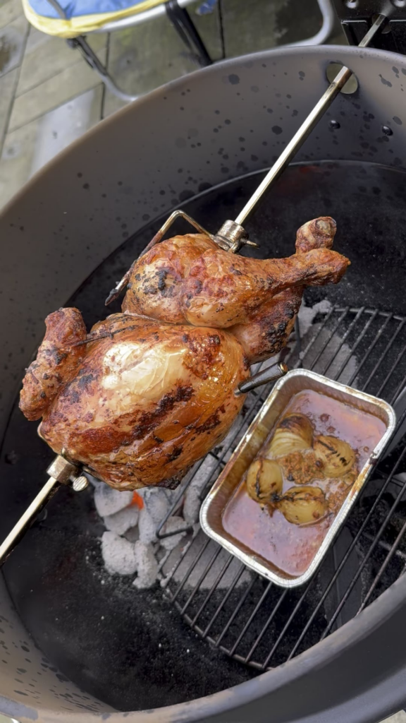 First rotisserie chicken of the year