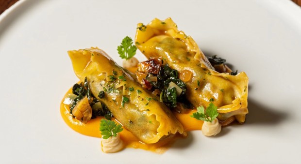 Wild Boar Agnolotti on the refreshed Napa Rose menu at Disney's Grand Californian Hotel. (Courtesy of Disneyland)