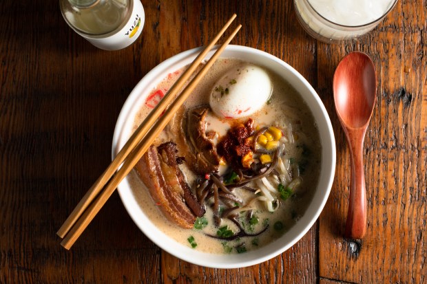 Hakata tonkotsu DX ramen from Marufuku Ramen in Irvine, Calif. (Photo by Brad A. Johnson, Orange County Register/SCNG)