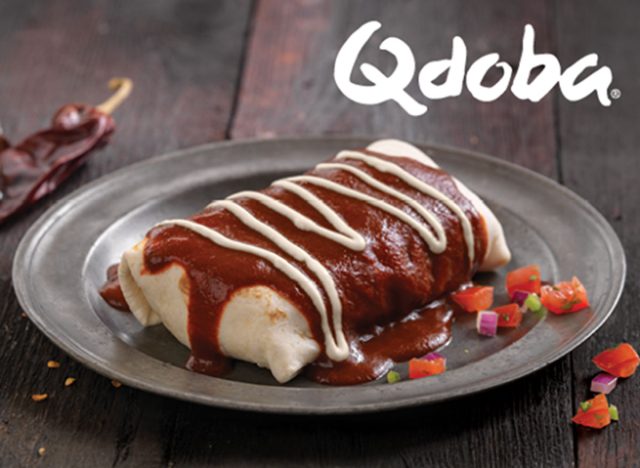 Qdoba Smothered Steak Burrito