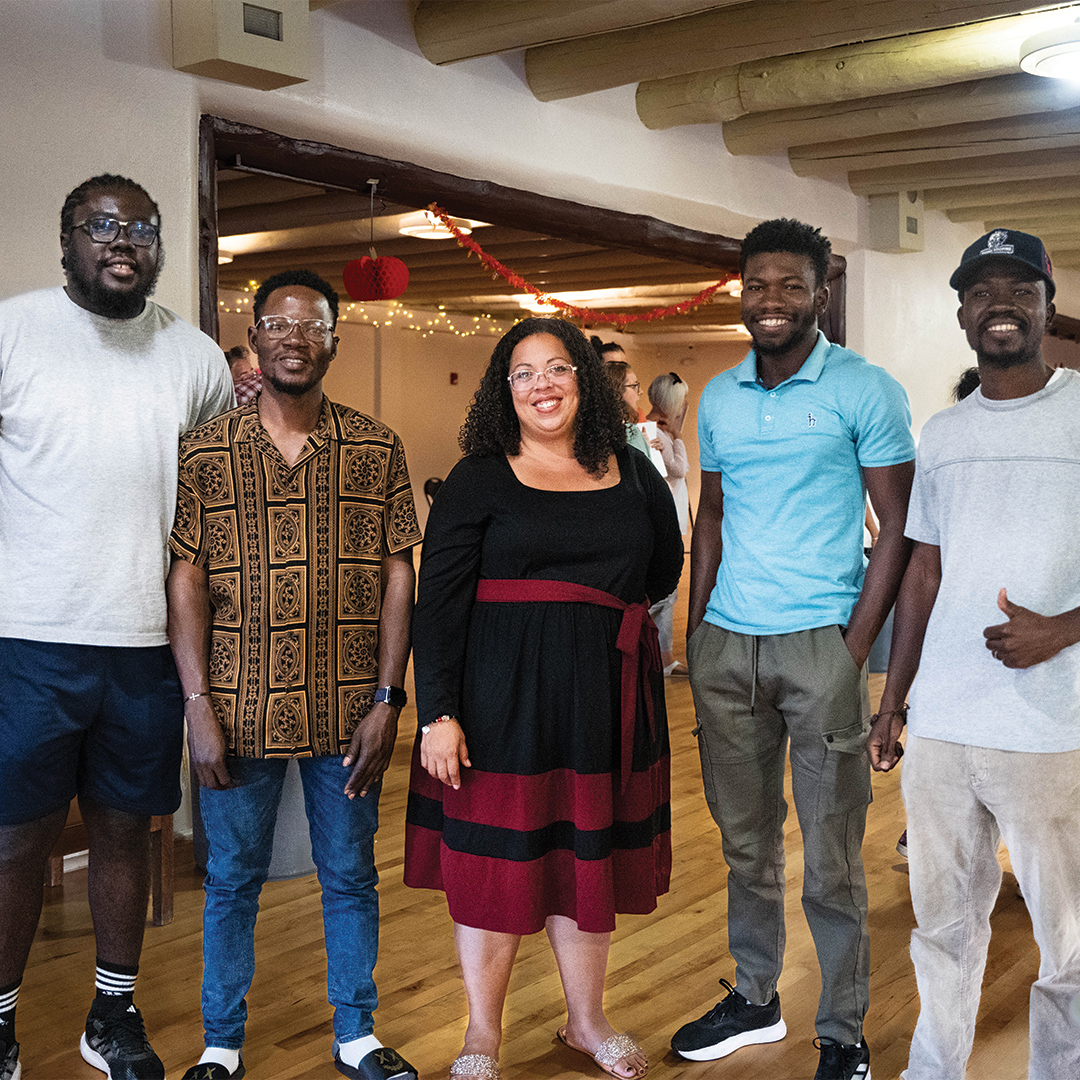 City Councilor Nichole Rogers poses with Community and Regional Planning students at the PBABQ launch party City Councilor Nichole Rogers poses with Community and Regional Planning students at the PBABQ launch party