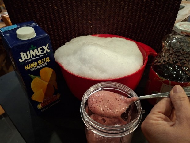 Mix together any fruit juice with snow and blitz. (SALLY CRAGIN)