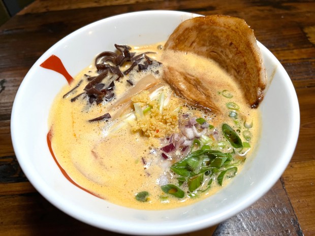 The Spicy Tonkotsu Ramen at the Tsuruya restaurant in Jan. 2026 in Berkeley, Calif. (John Metcalfe/Bay Area News Group)
